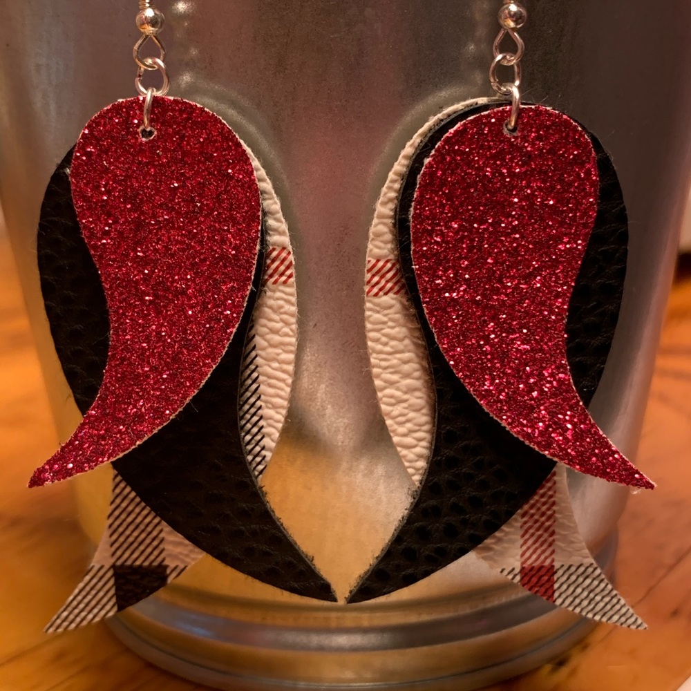 Faux Leather Drop Earrings